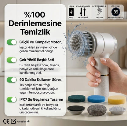 Kitchen Clean 5 Motorlu Temizlik Fırçası